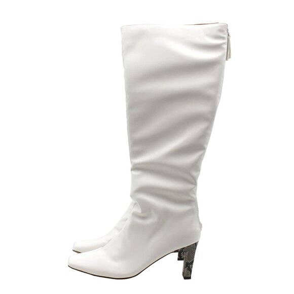 French Connection White Heeled Boots - Picture 5 of 8